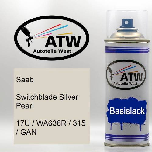 Saab, Switchblade Silver Pearl, 17U / WA636R / 315 / GAN: 400ml Sprühdose, von ATW Autoteile West.
